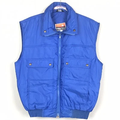 Ozark Trail Men's size L Blue Puffer Zip Up Pockets Nylon Vest - Image 1 of 4