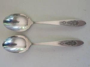 Antiguo 2 cucharas de azúcar pájaro del paraíso patrón Oneida 1923 estilo Art Deco - Imagen 1 de 7