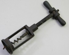 Antique Cast Iron Mechanical Corkscrew Wine Bottle Opener Tool