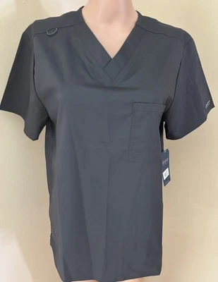 NWT Cherokee Workwear Revolution Scrub Top Small Unisex Black Medical V-Neck - Image 1 of 4