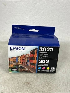 Original EPSON 302XL SCHWARZ/302 FARBE TINTE PB/C/M/Y 5er-Pack Ablaufdatum 9/2026 brandneu - Bild 1 von 3