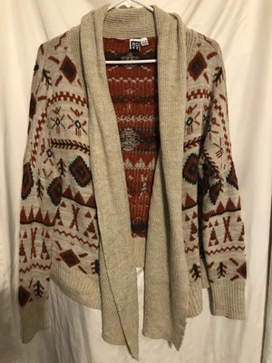 Cárdigan Roxy Azteca Para Mujer Pequeño Otoño Nativo Western Boho Foto 1 de 4