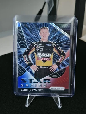 2018 Panini Prizm - Star Gazing Clint Bowyer #64 Red White & Blue Prizm - Image 1 of 2