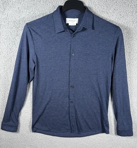 Ministry of Supply Hemd Herren klein blau Wolle Polyester Stretch Knopfleiste - Bild 1 von 6