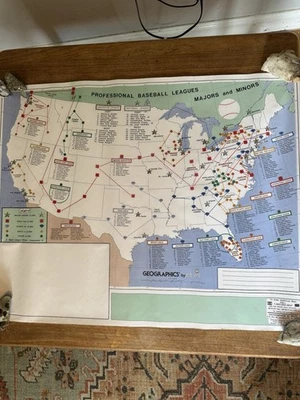 Плакат США 1990-е карта Главной клубной лиги бейсбола - Изображение 1 из 4