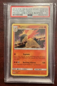Pokemon 2019 3 Pack Blister Typhlosion Holo Black Star Promo SM185 PSA 10 Pop 21 - Picture 1 of 1