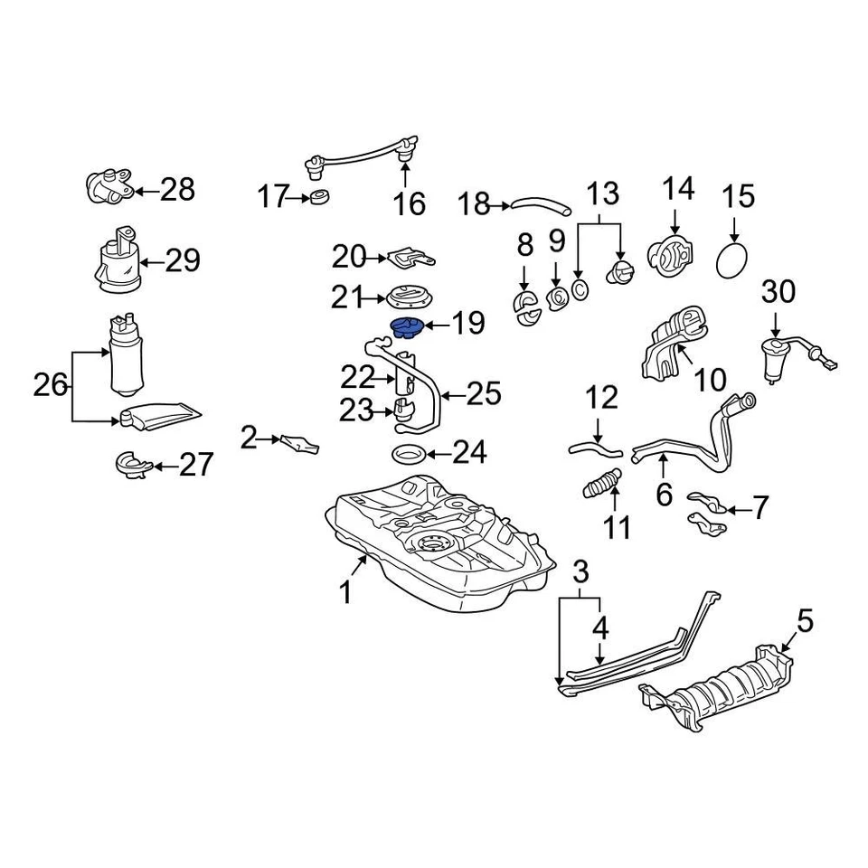 For Toyota Camry 1997-2001 Toyota 7702433010 Fuel Pump Housing - Image 1 of 1