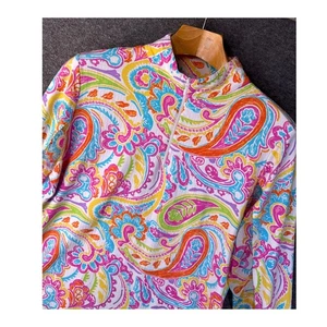 IBKUL Womens XL Paisley Vented 3/4 Zip Long Sleeve Golf Tennis Top Pickleball - Picture 1 of 10