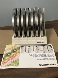 Cuisinart 7 Disc Blade Set & Holder Lot for DLC-8 Food Processor Slicing Booklet - Picture 1 of 6