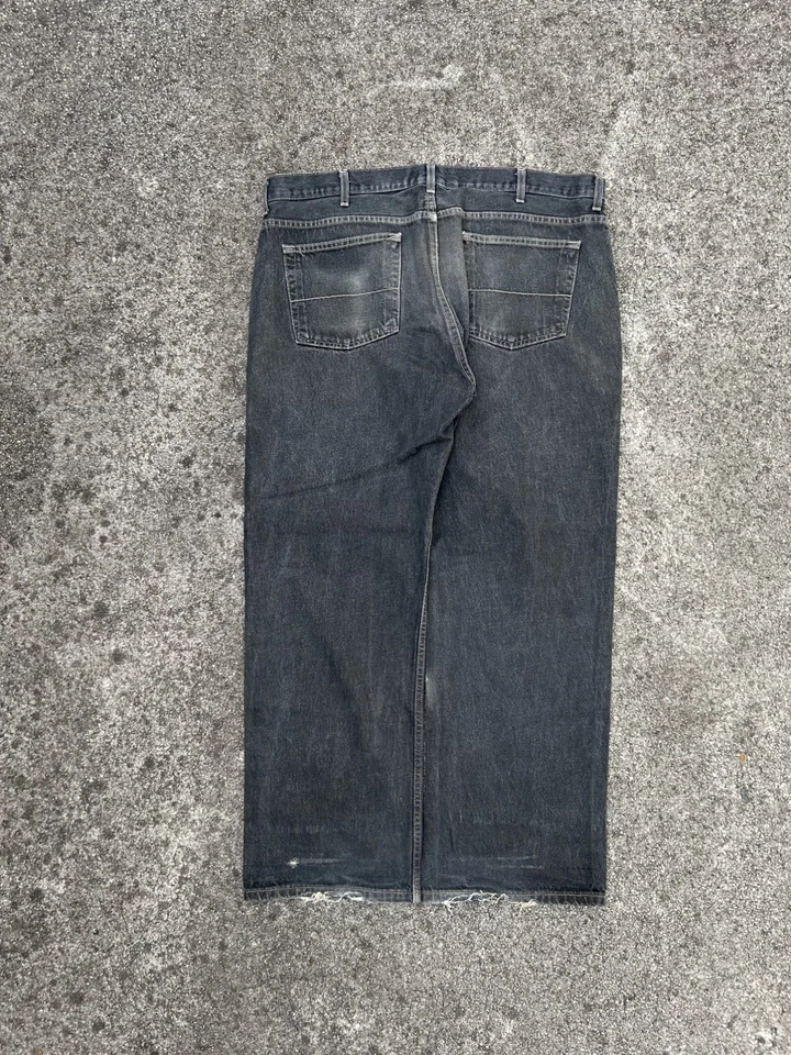 Vintage Grunge Faded Glory Jeans Mens 42x32 Relaxed Fit Faded Black Denim Y2K - Image 1 of 4