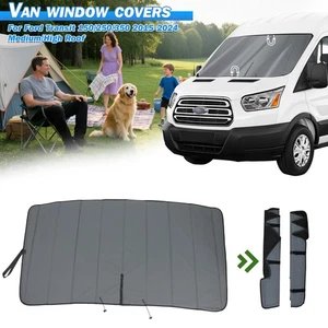 Magnetic Front Windshield Insulated Blackout Window Cover For 15-25 Ford Transit - Picture 1 of 10