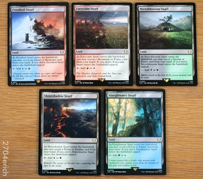 Set of 5 Rare Dual Reveal Snarl Lands *NM* (English Magic MTG) Lord of the Rings - Image 1 of 2