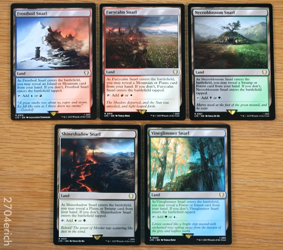 Set of 5 Rare Dual Reveal Snarl Lands *NM* (English Magic MTG) Lord of the Rings - Image 1 of 2