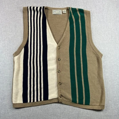 Suéter Chaleco Academia Y2K Tejido a Rayas XL De Colección American Eagle Outfitters Hombres Foto 1 de 4