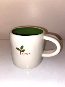 Starbucks GROW Coffee Mug Cup Green Interior 10oz Hand Painted Collectible 2008 - Picture 1 of 9