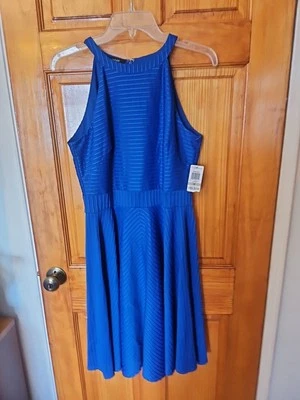 Vestido midi para mujer Alfani verde azulado sin mangas azul cremallera talla 12 nuevo con etiquetas  Foto 1 de 4