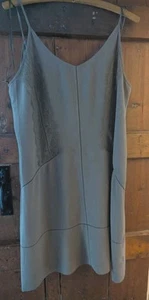 Wrap Poetry London beautiful Khaki camisole Midi Slip Dress Lace Trim UK 16 - Picture 1 of 6