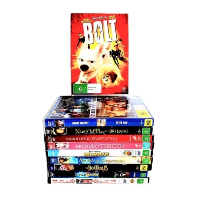 Bolt 12 x DVD Kid's Movie Gift Bundle Nanny McPhee Stuart Little Boxtrolls Reg 4 - image 1 of 4