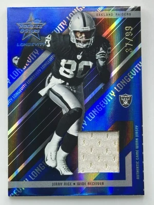 Leaf Rookies and Stars 2004 material de longevidad zafiro Jerry Rice/99 HOF GOAT Foto 1 de 2