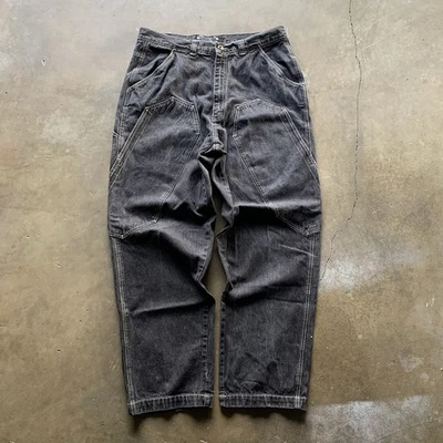 Jeans Karl Kani Vintage Doble Rodilla Panel Bolsillo Carpintero Negro Suelto Años 90 Y2K Foto 1 de 4