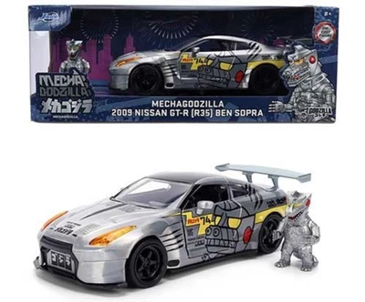 Jada 1:24 2009 Nissan GT-R R35 Ben Sopra & Mechagodzilla Figure 36285 Godzilla - Image 1 of 4