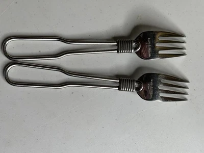 2 x Ralph Lauren Flatware Salad Fork Harbour Stainless Silver Tone LRFHAR - Image 1 of 4