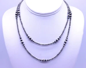 Genuine Sterling Silver Native American Modern Navajo Pearl Sterling Necklace - Picture 1 of 8