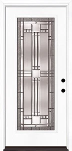 Fiberglass Front Entry Door, Left/Right Hand in-Swing, Prehung 36" x 80" Door - Picture 1 of 2