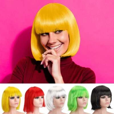 Peruca sexy BOB completa várias cores fantasia cosplay anime festa Halloween cabelo novo - Imagem 1 de 4