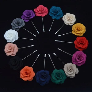 Men Floral Pin Wedding Lapel Flower Brooches Suits Groom Corsage Brooches Pins - Picture 1 of 9