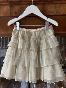 Baby Gap Gold Tulle Tiered Flounce Skirt Size 4 - Picture 1 of 7