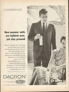 Traje de fibra de poliéster Dacron 1959 original anuncio impreso vintage - Imagen 1 de 1