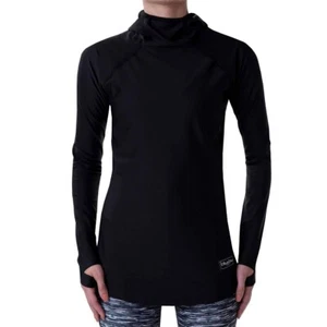 BlackStrap Women's Cloudchaser Hooded Base Layer Top L/S Shirt Small Solid Black - Picture 1 of 3