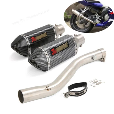 Puntas de silenciador de tubo de escape medio sistema deslizable para Honda CBR600F4i 2001-2007 Foto 1 de 4