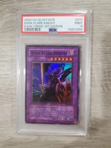 YuGiOh Dark Flare Knight 1st Edition PSA 9 DCR-017 MINT Super Rare Dark Crisis - Picture 1 of 4