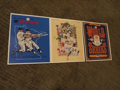 Minnesota Twins Program Cover 8x10 Photos for 2 Series Wins & 1961 Yearbook - Image 1 of 4