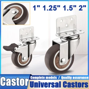 Swivel Castor 1" 1.25" 1.5" 2" L-Plates Universal Castors Wheel Furniture Caster - Picture 1 of 12