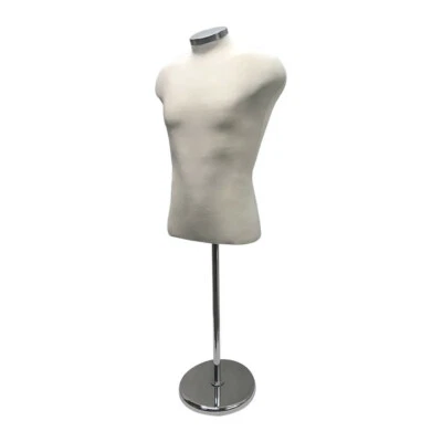 Cream Adjustable Mannequin Shirt Form Neck Block Clothing Display - Image 1 of 4