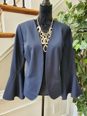 The Limited Collection Women's Blue Polyester Long Sleeve Open Front Blazer 12 Foto 1 de 4