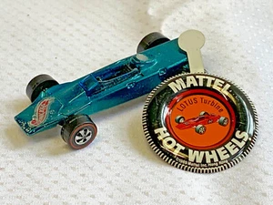 1969 Hot Wheels Redline Turbine Lotus Mattel Aqua & Badge Diecast 1:64 Car Toy - Picture 1 of 12