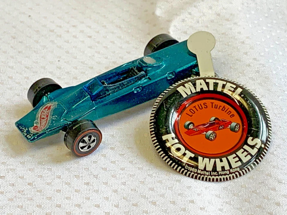 Hot Wheels Redline Turbine Lotus Mattel 1969 aguamarina e insignia diecast 1:64 coche de juguete Foto 1 de 4