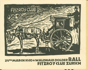 Zürich, Fitzroy Club, Waldhaus Dolder, Hotel, Einladungskarte 1930 - Bild 1 von 2
