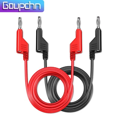 GOUPCHN 2PCS Dual 4mm Stackable Banana Plug Multimeter Test Leads 1M Wire 1000V 15A