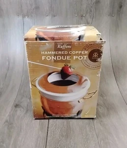 New In Box Ruffoni Hand Hammered Fondue Pot Italy - Picture 1 of 4