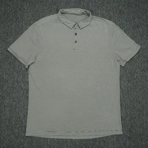 Lululemon Shirt Mens Large Gray Evolution Polo Lightweight Slim Short Sleeve * - Picture 1 of 9