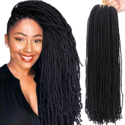 Extensões de cabelo tranças sintéticas macias finas de ponta dupla Dreadlocks 18" - Imagem 1 de 4