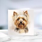 Yorkshire Terrier Card | Blank Card or Notelet 6 x 6 inch  | Can be Personalized