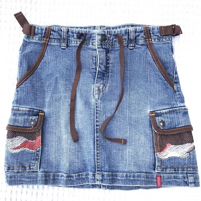 Y2k Mini Denim Skirt Edc by ESPRIT  Low Rise Micro Denim Skirt - Image 1 of 4