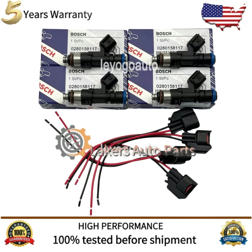 4 件装 550cc 喷油器 博世 适合迷你 COOPER S R52 R53 2003 - 2007 EV14 — 第 1/4 张图片