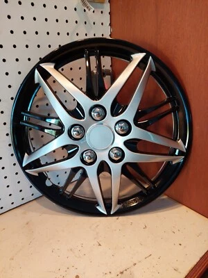 1 X REMANUFACTURED 14" Hubcap Wheel Cover Black/Silver AFTERMARKET JH-130-14" #3 Foto 1 de 4